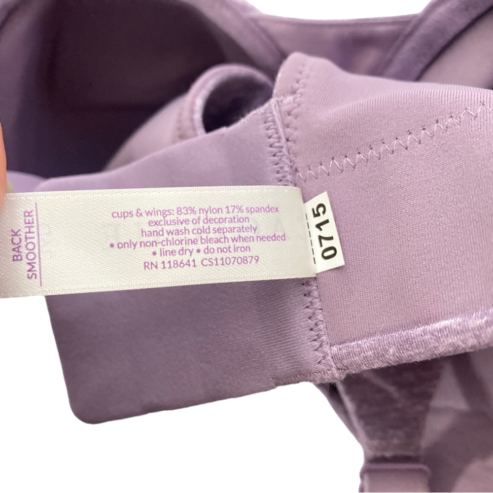 NWT! Cacique Full Coverage Back Smoother Bra Purple Size 36D - Picture 7 of 7